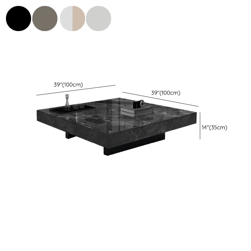 Contemporary Square Stone Top Sled Base Accent Table for Indoor Use - image 16