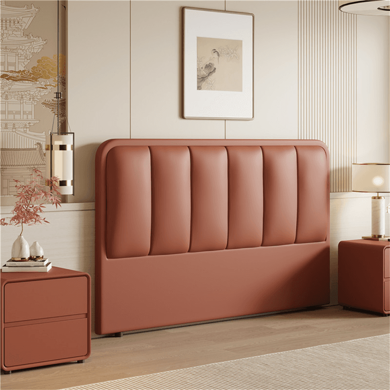 Modern Simple Style Panel Headboard in Natural Wood with No Distressing, Rectangle Shape for Twin XL/Queen/California King Bed, Featuring Sponge Upholstery and Standard Height