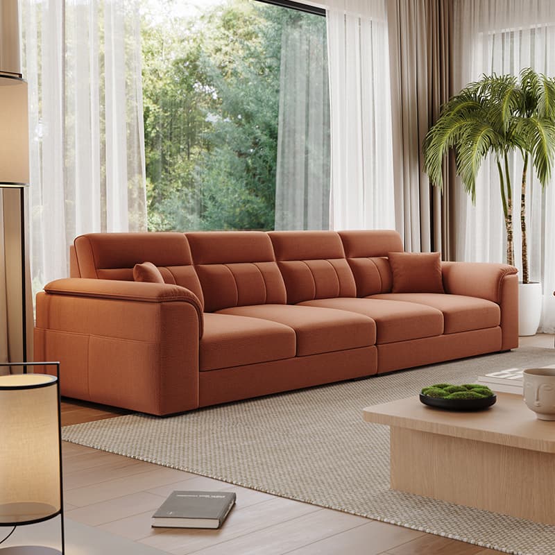 Modish Solid Color Standard Sofa in Light Gray/Light Brown/Beige for 6-Seater/5 Person/4-seater - image 9