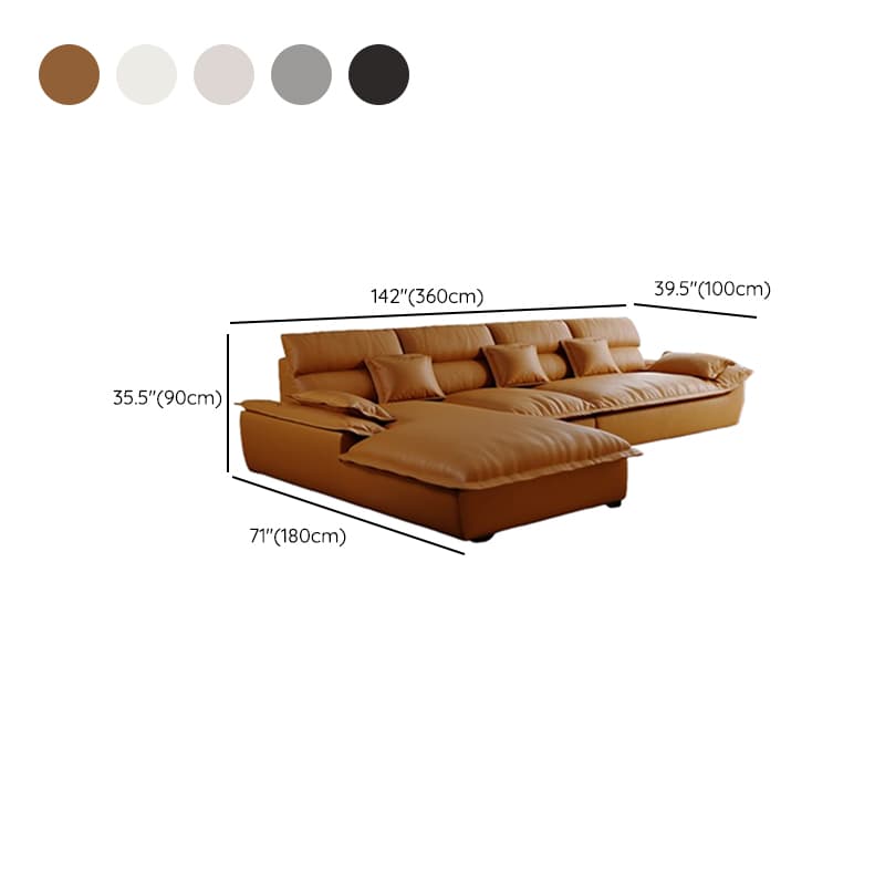 Modern Simple Style Midnight Black/Sepia/Chalk L-Shape Sofa Recliner Seats 5 - image 24