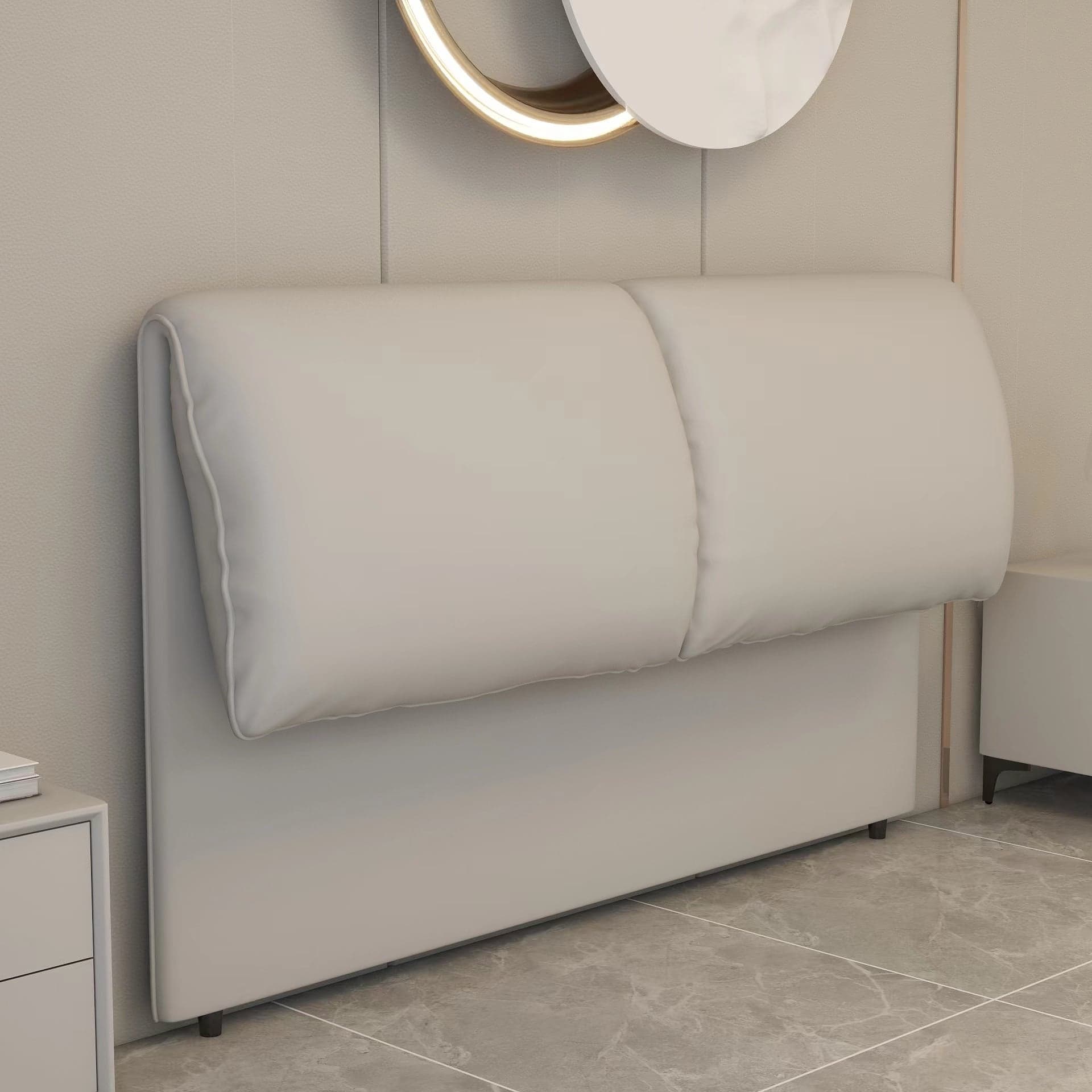 Simple Free-standing Standard King(76"W x 80"L)/Queen(60"W x 80"L)/Full(54"W x 75"L) Panel No Distressing With Legs in Wood/ Upholstery and Sponge - image 4