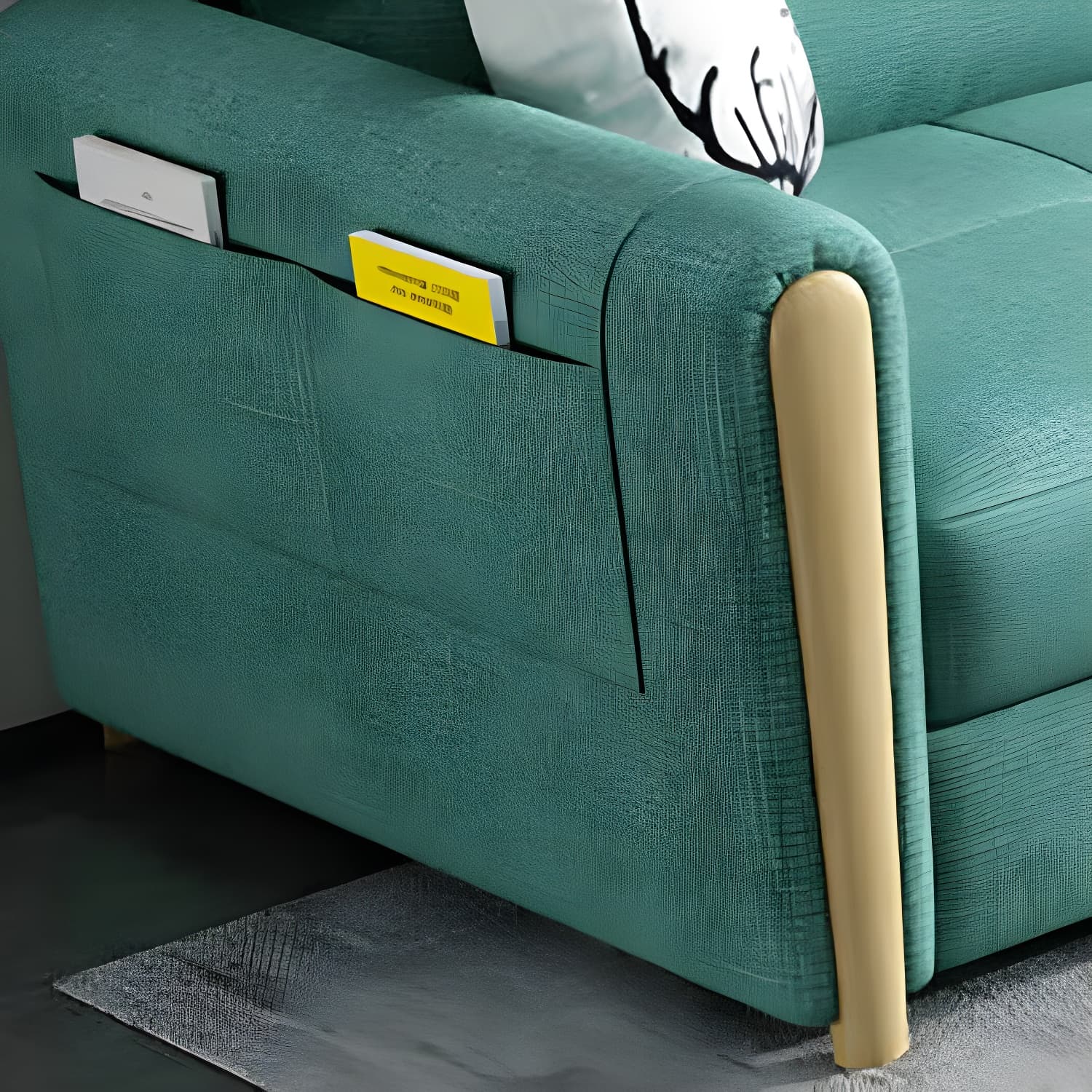 Grey Green Sectional Sofa with Under Seat Storage for Home and Room - image 7