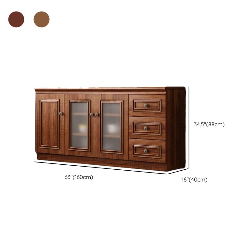 Unattached Microwave Storage Cabinet with Wine Storage Unit - image 17