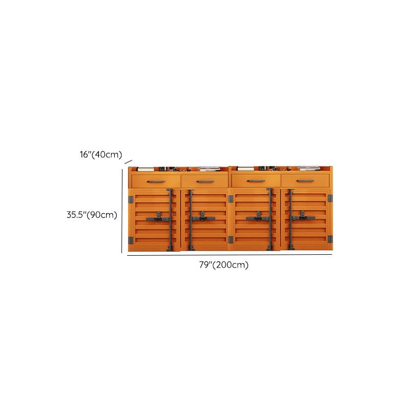 Metal Industrial Sideboard Credenza with Cabinet, Drawers, and Shelves - 40cm Width, 90cm Height - image 16