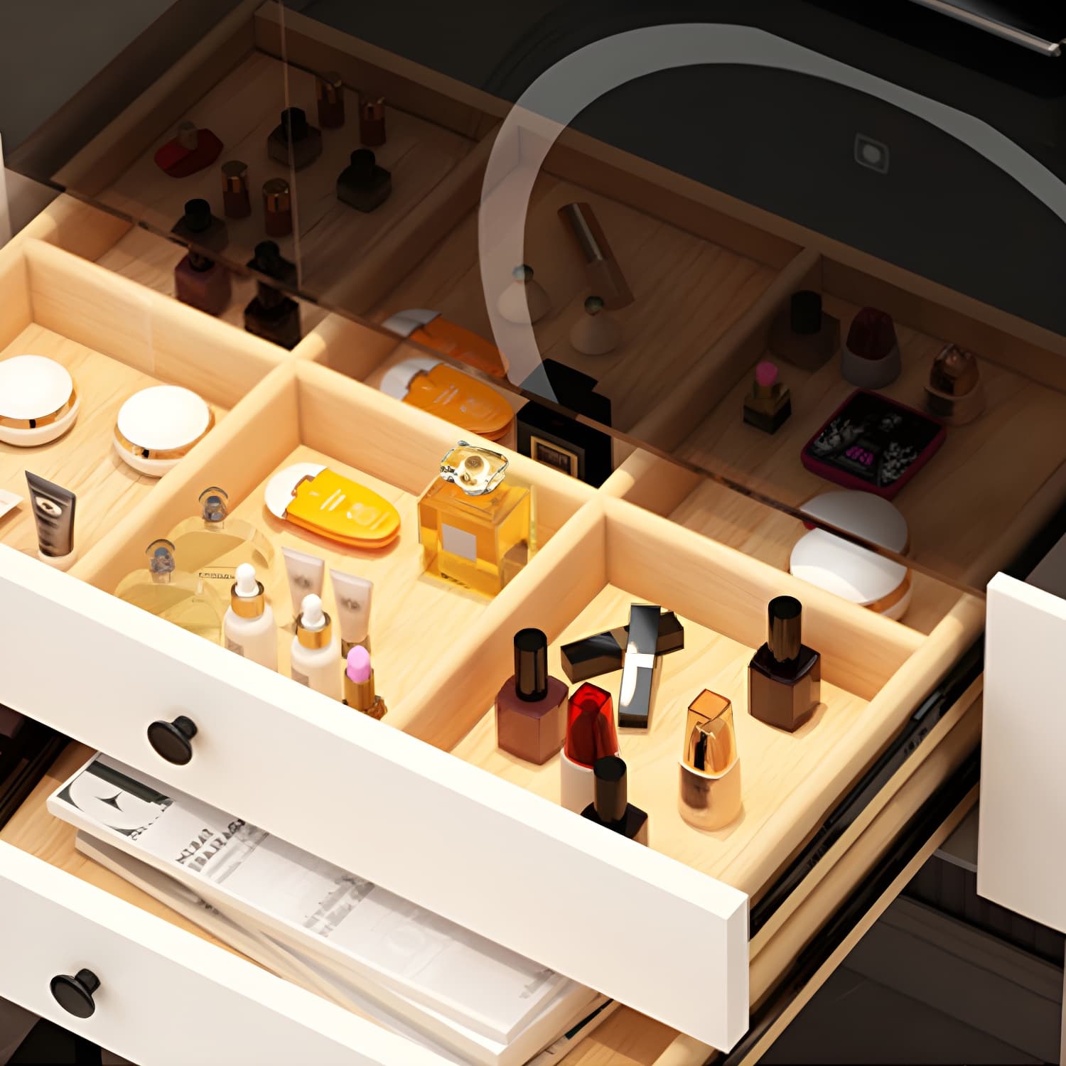Contemporary Bedroom Makeup Vanity Desk Stone Vanity Dressing Table - image 11