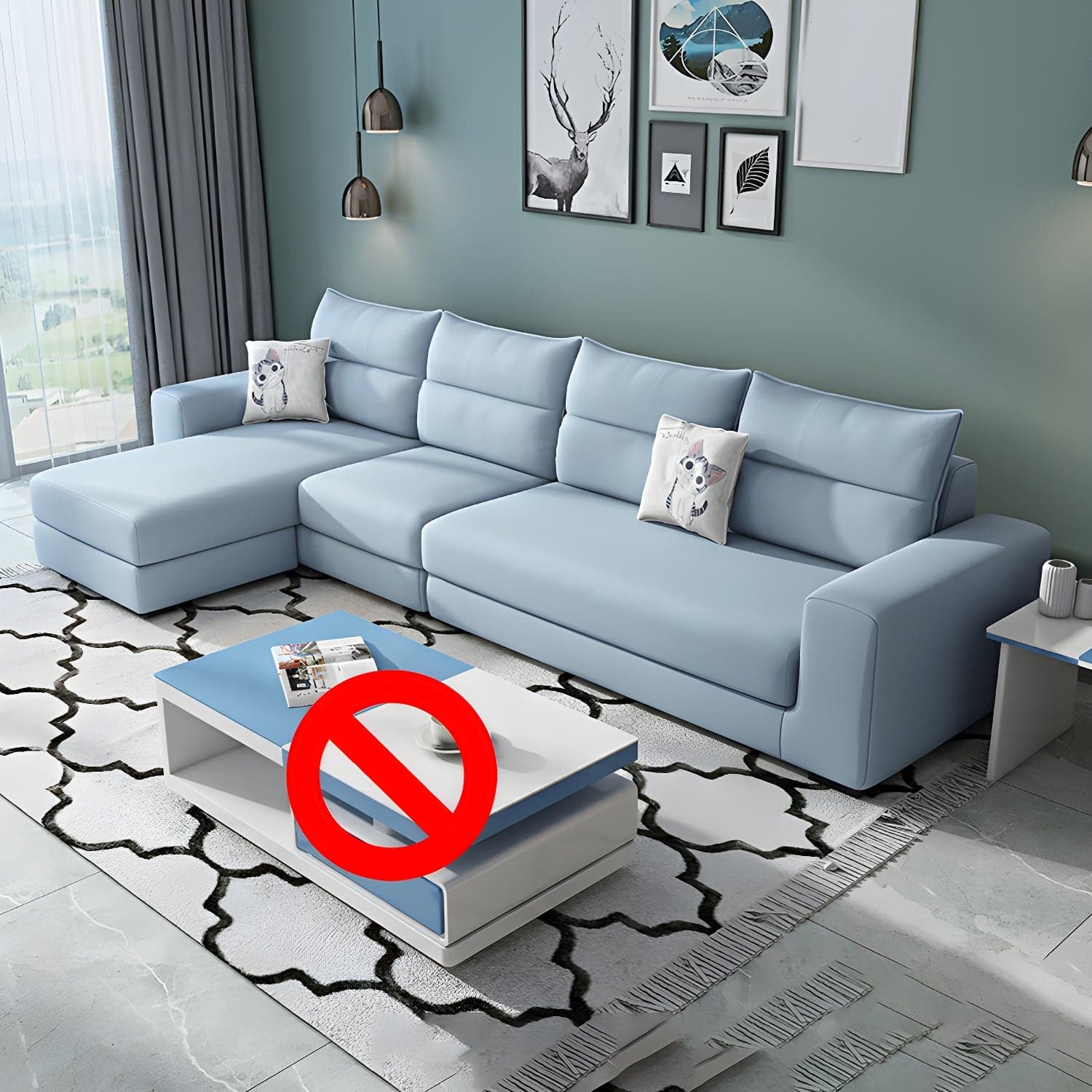 Modern Reversible L-Shape Sectional Sofa with Square Arm and Black Legs - image 8