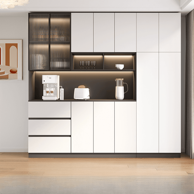 Trendy Sideboard with 3 Drawers, Cupboard, Wide/Standard/Narrow Sizes, 2/1 Shelves, Cabinets, and Glass-panel Door - image 3