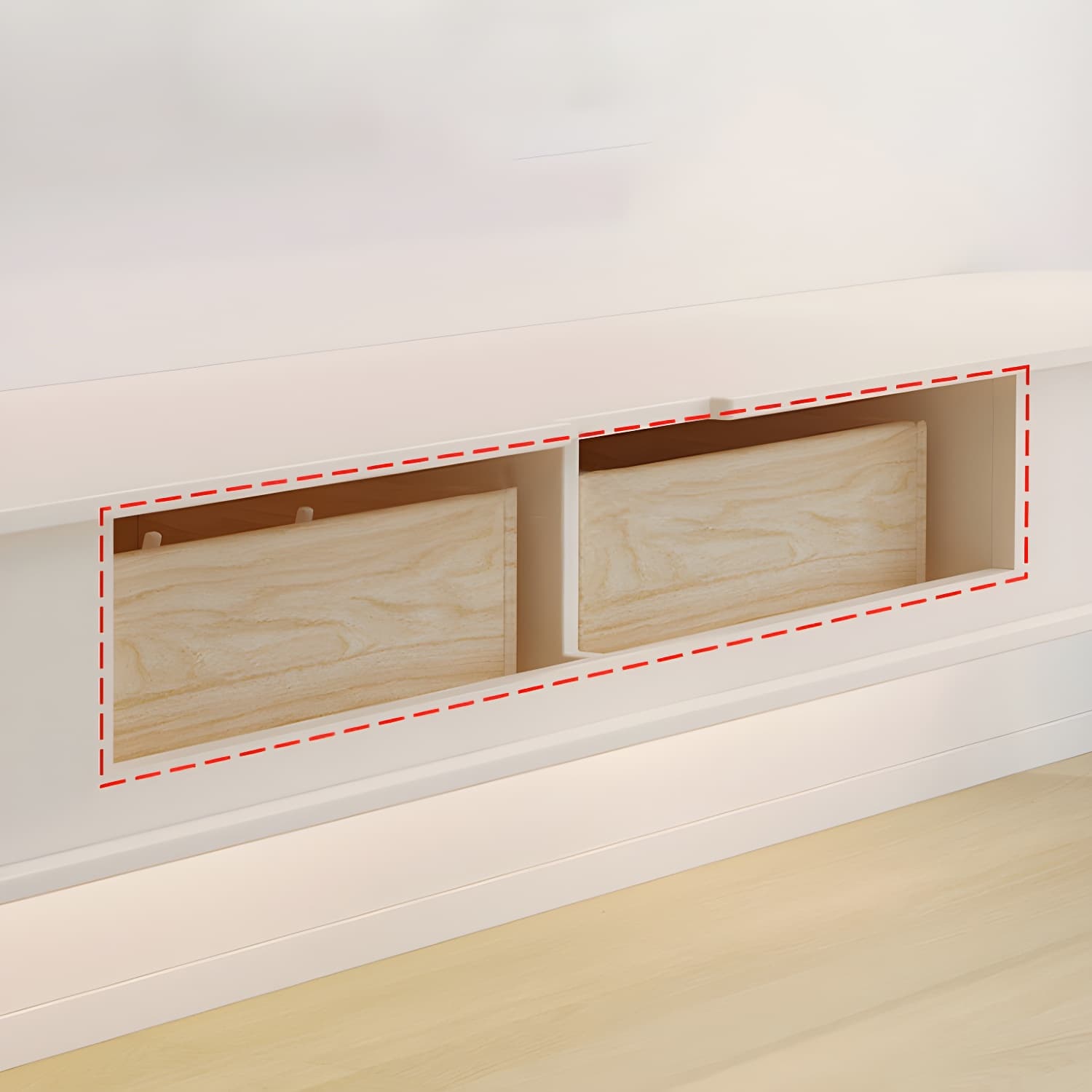 Contemporary Stone TV Stand Console White Floating TV Media Stand for Living Room - image 6