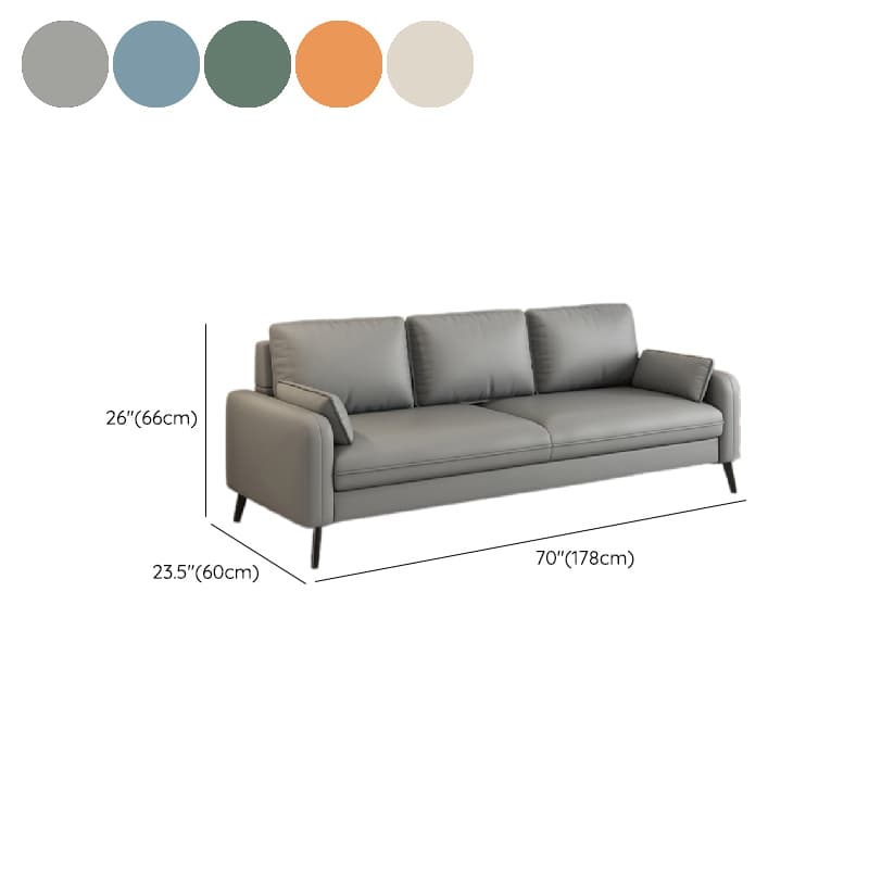 Simple Solid Color Blue/Grey/Orange Sofa with Pillow Back & Square Arm Living Spaces, Scratch Resistant - image 17
