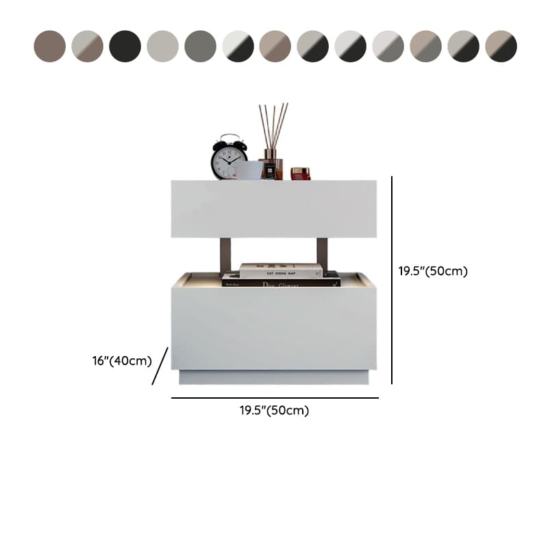 Organic Modern Nightstand With Drawer Organization with Particle Board Wood Countertop and Illuminating Lighting - image 19