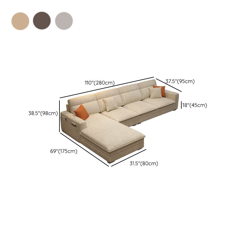 L-Shape/Straight Natural Wood Sofa Chaise/Sofa Couch with Concealed Support - image 16