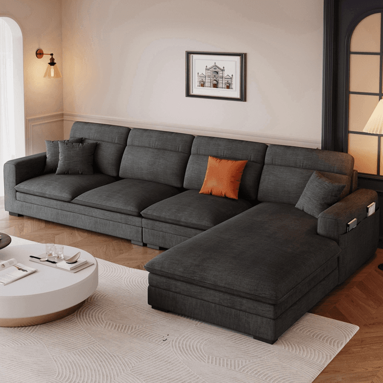 L-Shape/Straight Sofa Recliner/Sofa Couch with Concealed Support and Pine Wood Frame - image 4