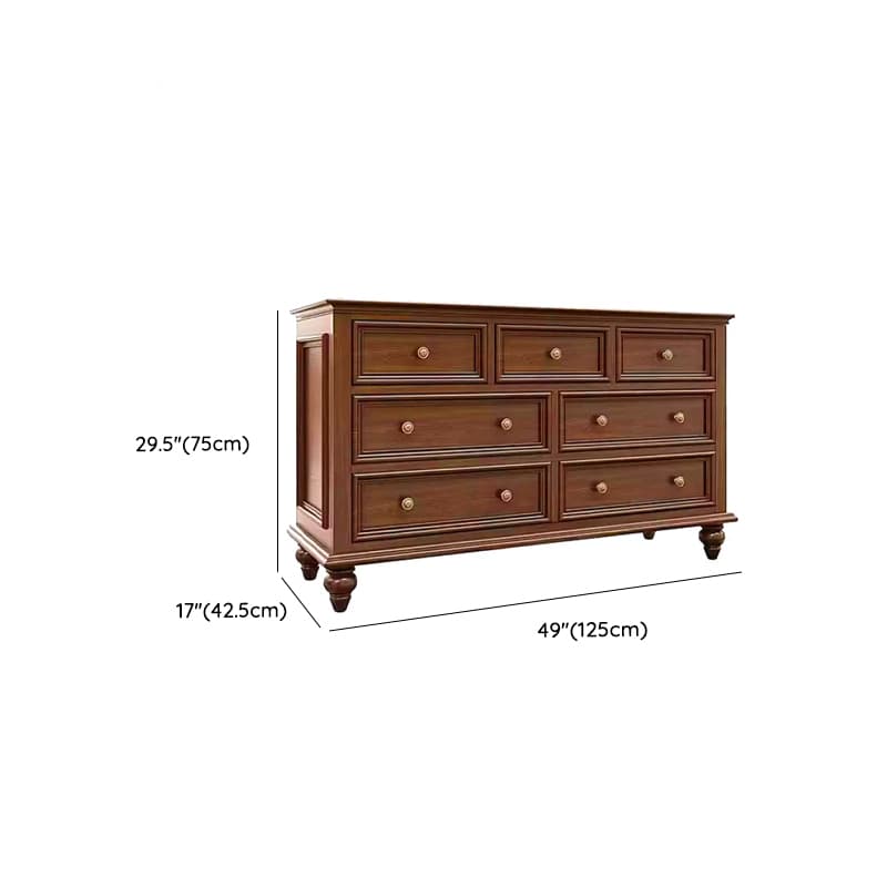 Cocoa Trendy Ash Wood Console Dresser/Semainier with 9/7/6 Drawers, Integrated Cable Management, Horizontal/Vertical - image 13