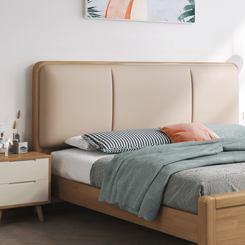 Minimalist Free-standing Standard Twin XL(38"W x 80"L)/King(76"W x 80"L)/Queen(60"W x 80"L) Panel No Distressing With Legs in Wood and Sponge