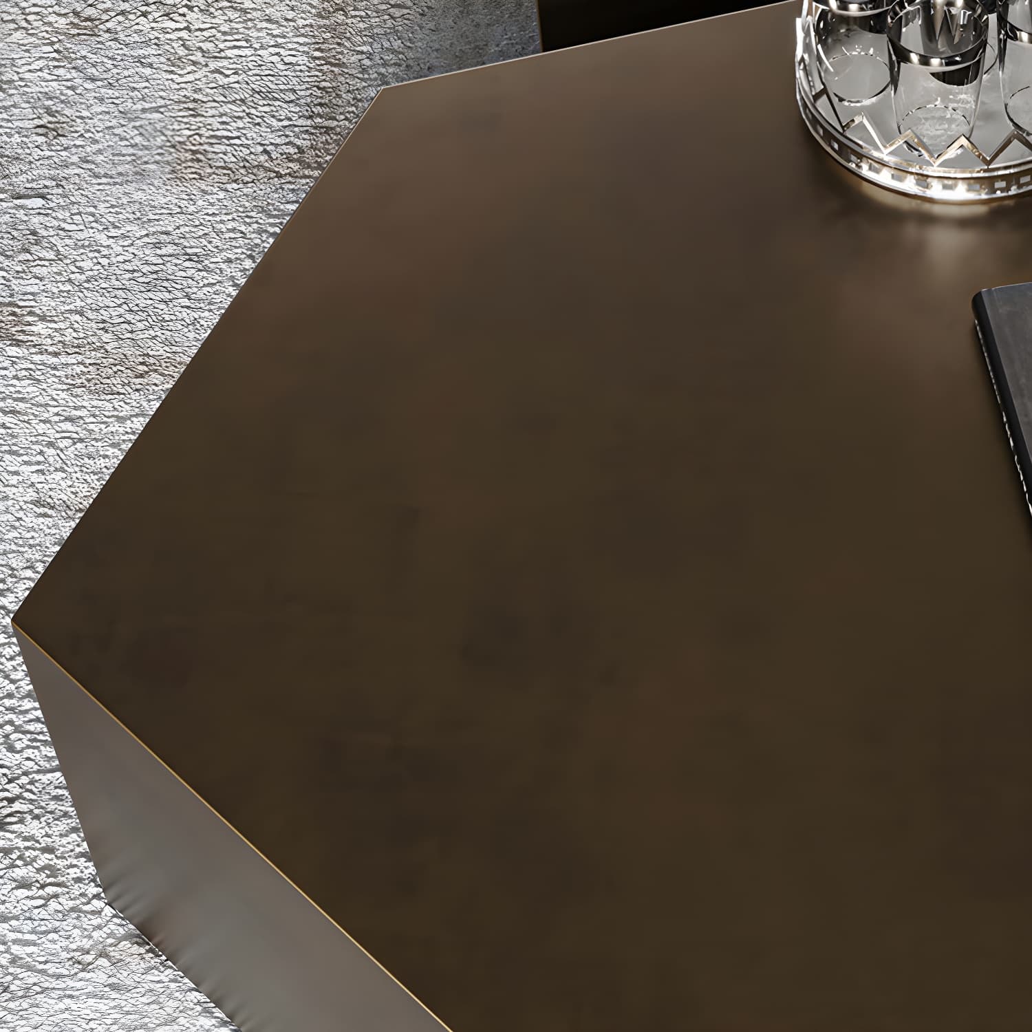 Abstract Shape Base Design Stainless Steel Hussey/bronze Free Shape Coffee Table - image 10