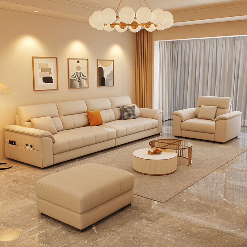 Straight/L-Shape Reversible/Horizontal Sofa/Sofa Recliner with Concealed Support & Natural Wood Frame