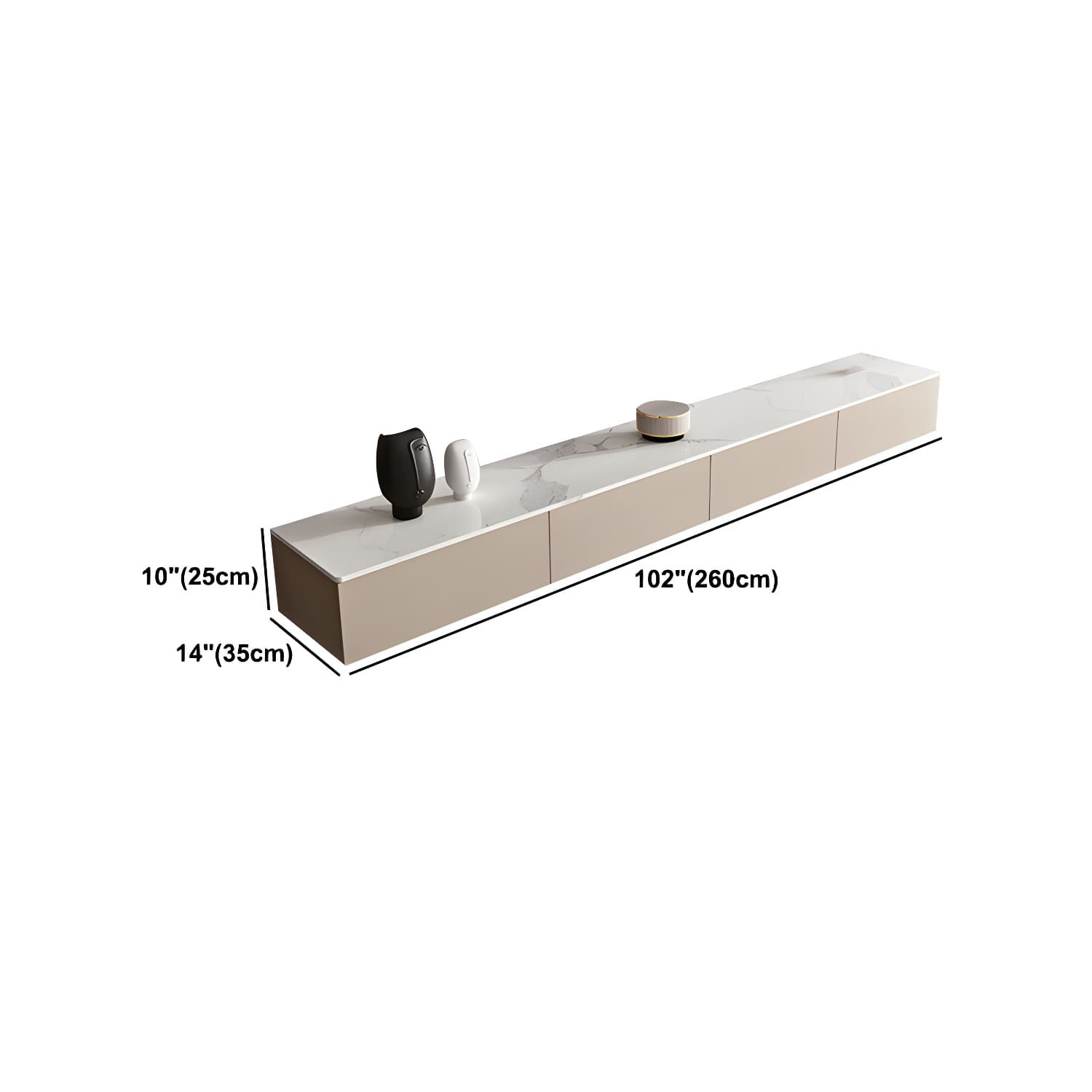 Contemporary TV Stand Console Wall-mounted TV Console with Drawers - image 11