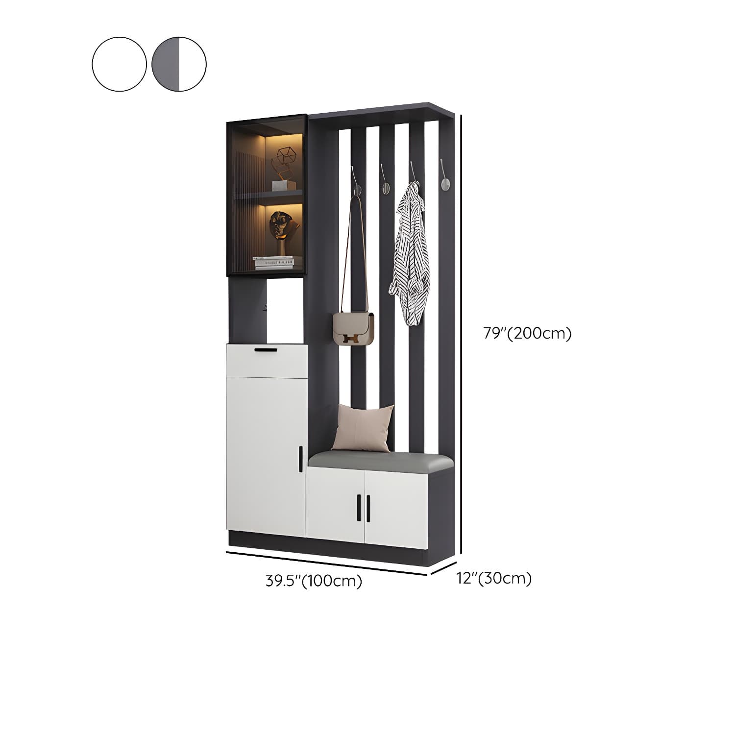 Contemporary Style Wooden 3-door Accent Cabinet with Drawer and Shelf - image 16
