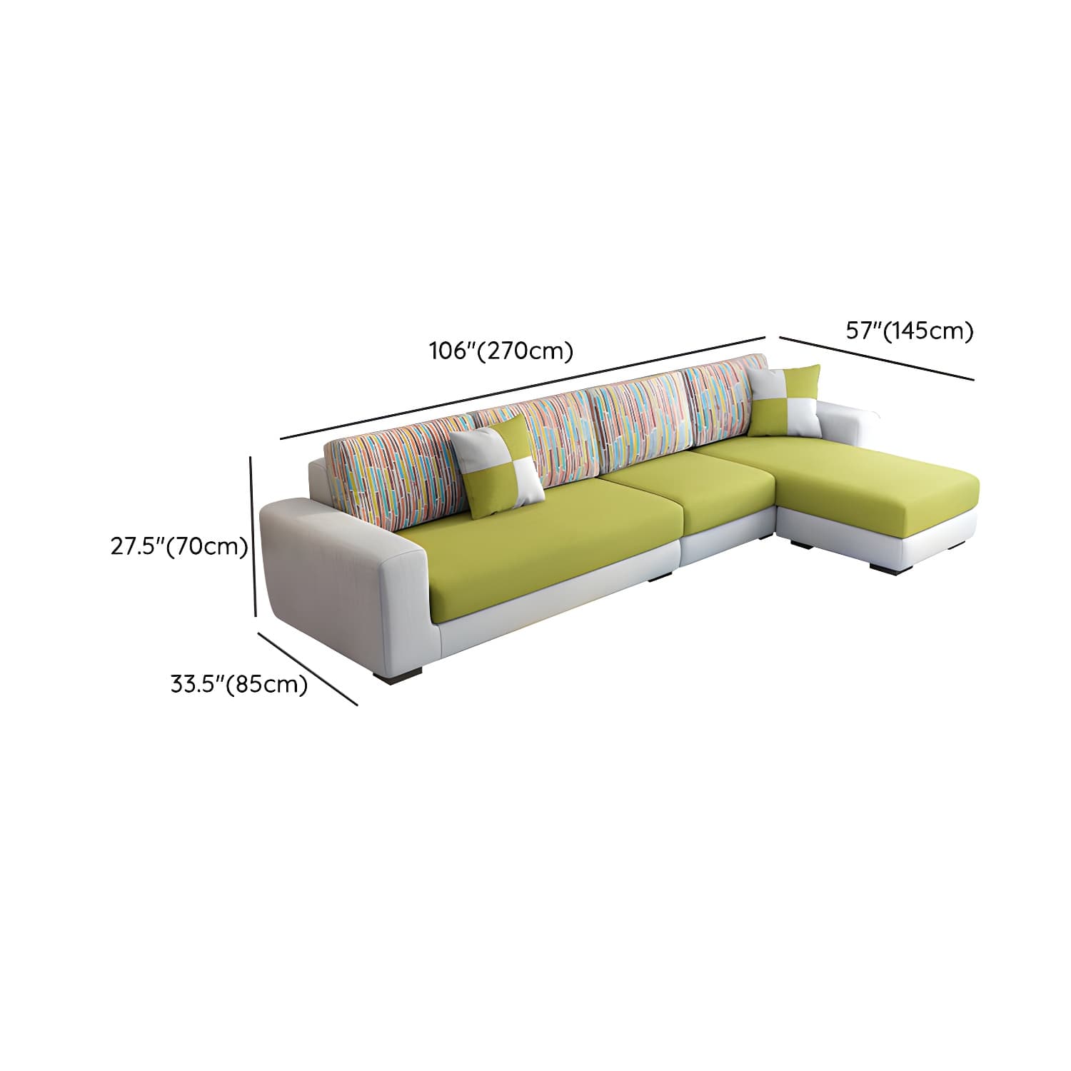 Modern Reversible L-Shape Sectional Sofa Chaise with Sponge Seat Cushions - image 17