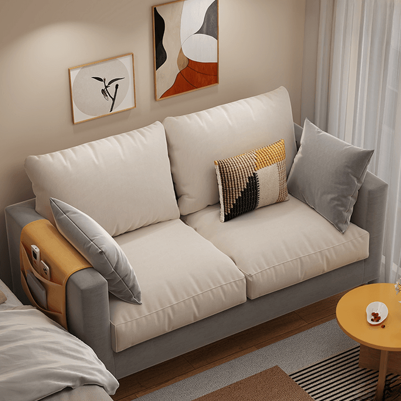 Scratch-immune Loveseat with Arm, Seating for 2, Receptacle Storage, Slipcover, and 2 Pillows