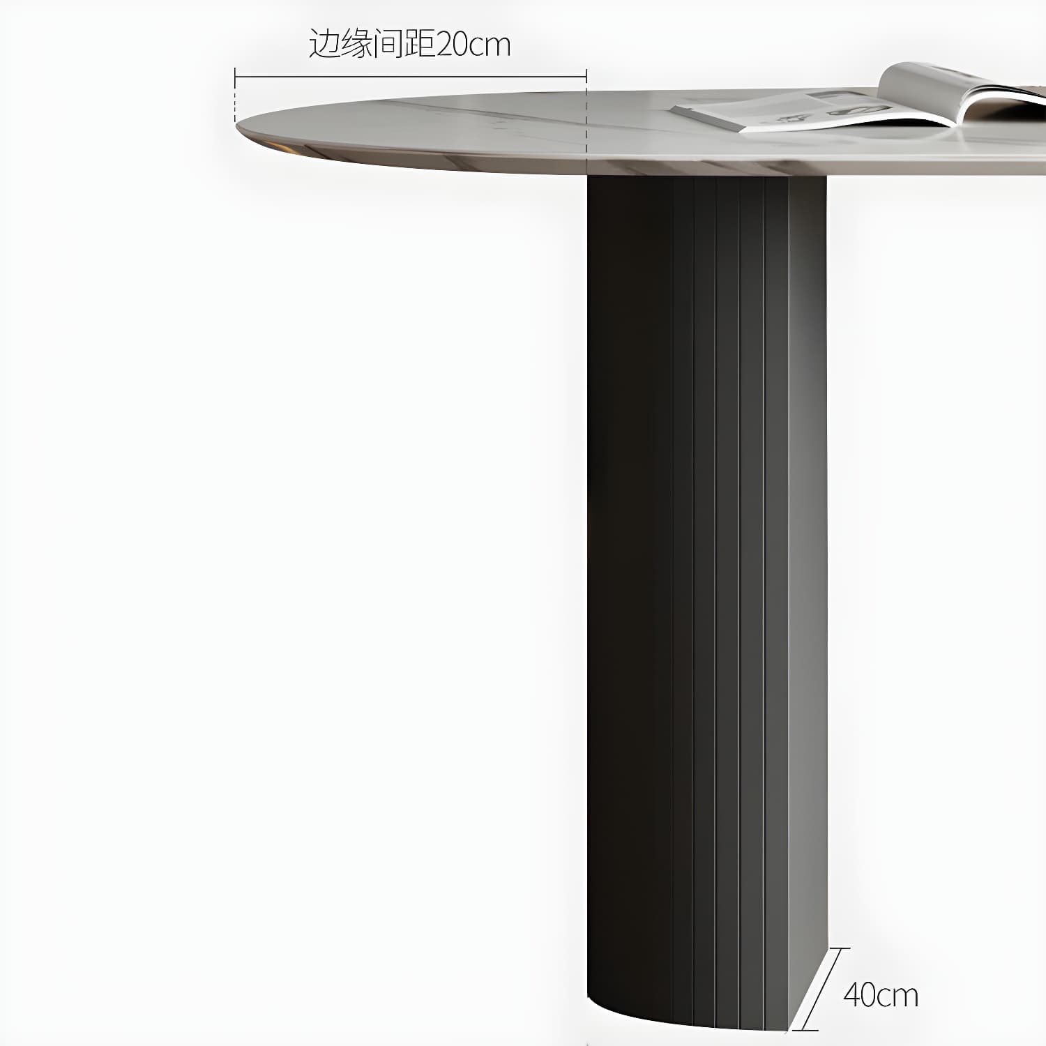Modern Oval Dining Table Matte Finish Double Pedestal Table for Home - image 6