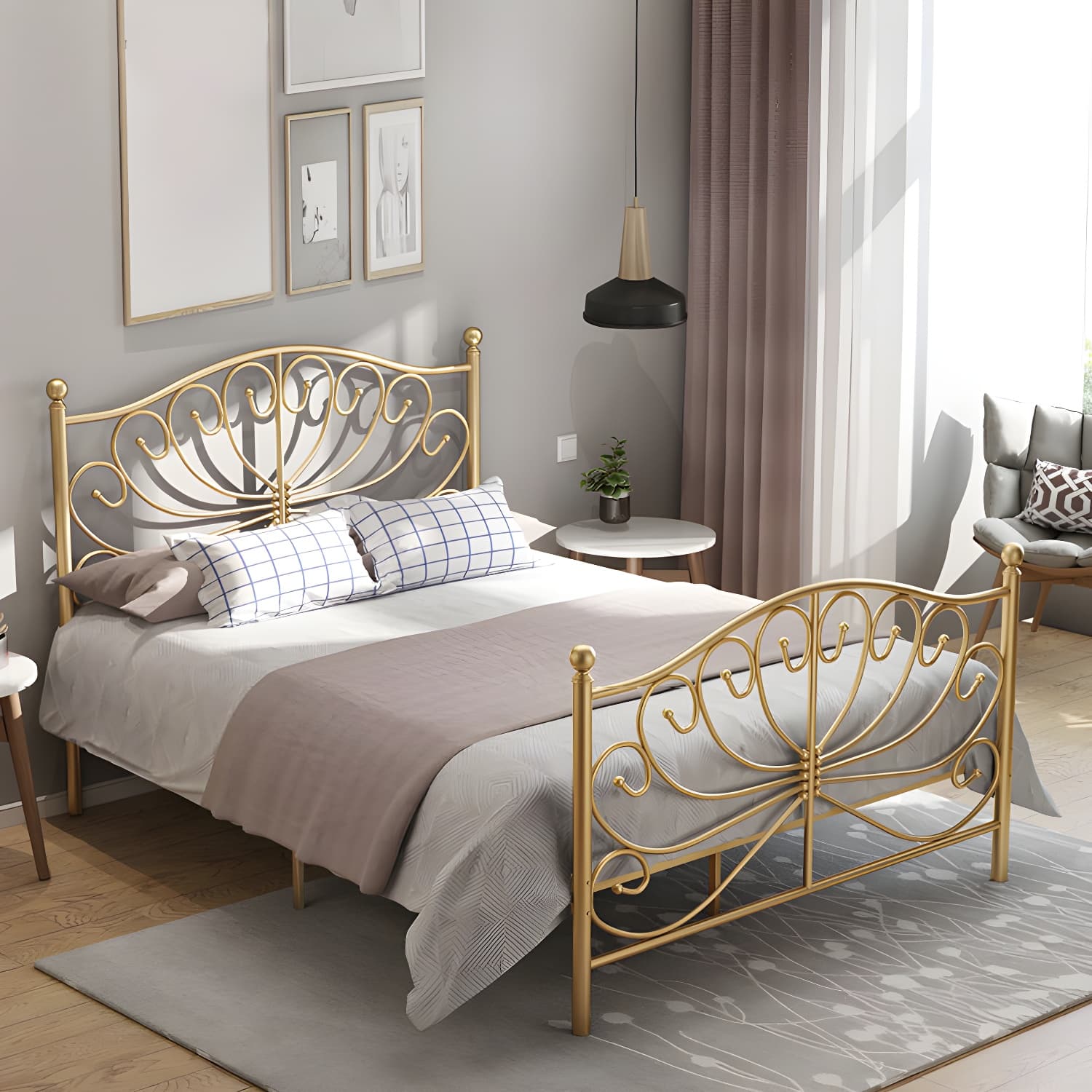 Metal Wire-Grid Bed with 6 Legs Open-Frame Low Profile Bed Frame - image 4
