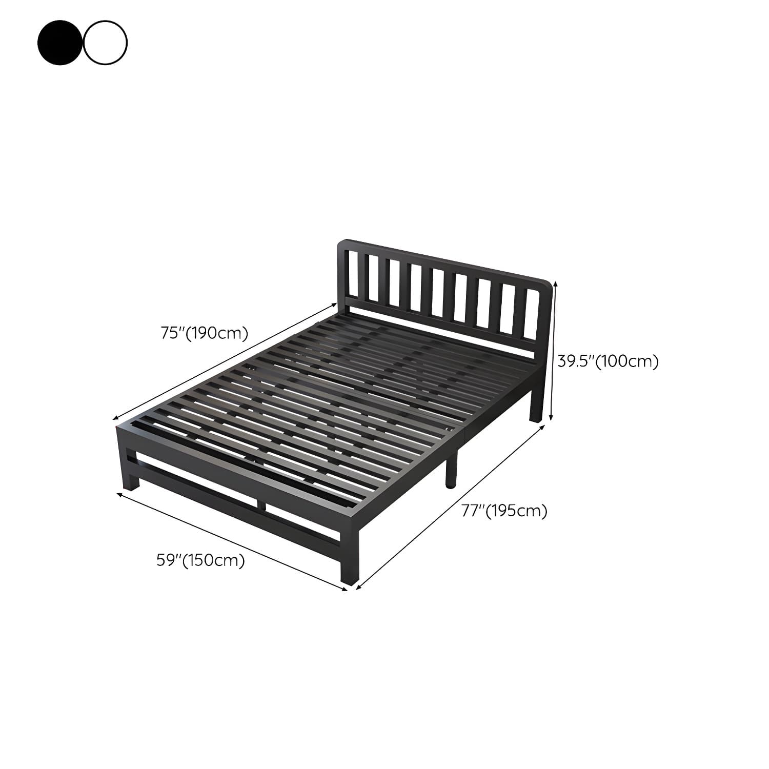 Modern Metal Bed Frame with Legs and Non-Upholstered Solid Color Design - image 13