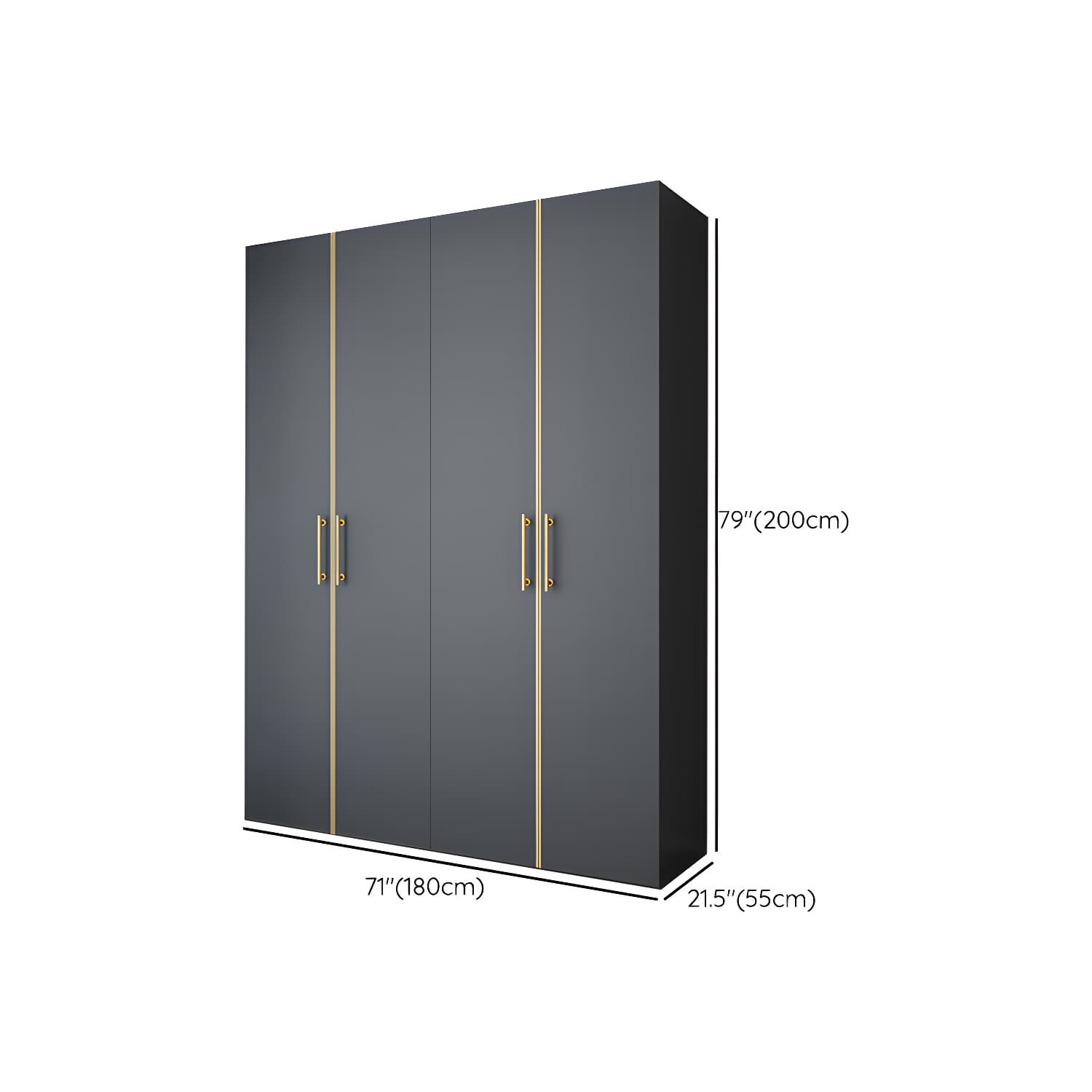 Modern Wardrobe Closet Grey Engineered Wood Wardrobe Cabinet - image 12