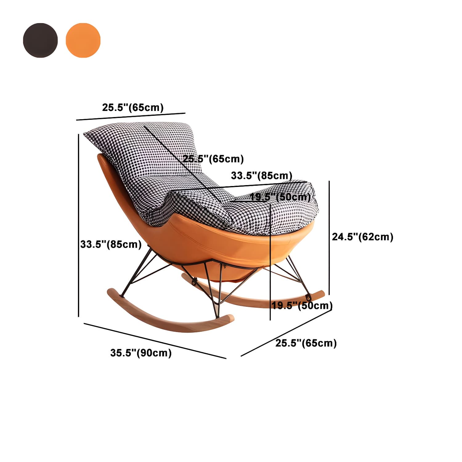 Upholstered Rocking Chair Contemporary Rocker Chair with Ottoman - image 19