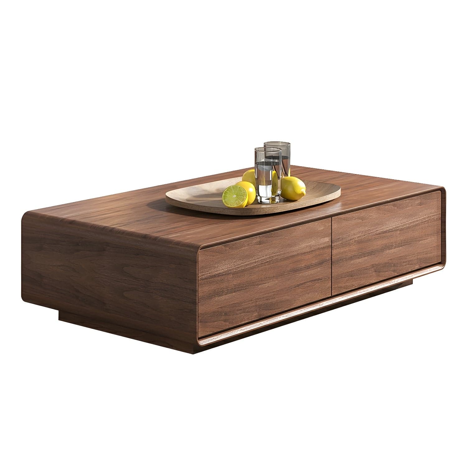 Modern Wood Coffee Table with Drawers - Rectangular Shape and Storage Included - image 4