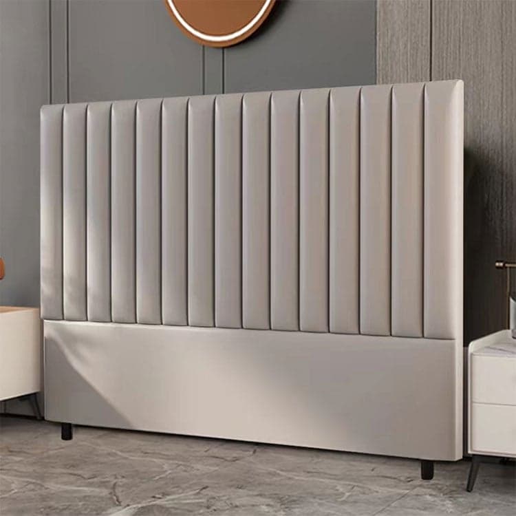 Modern Upholstered Pine Headboard with Leather Upholstery and Wood Legs - image 5