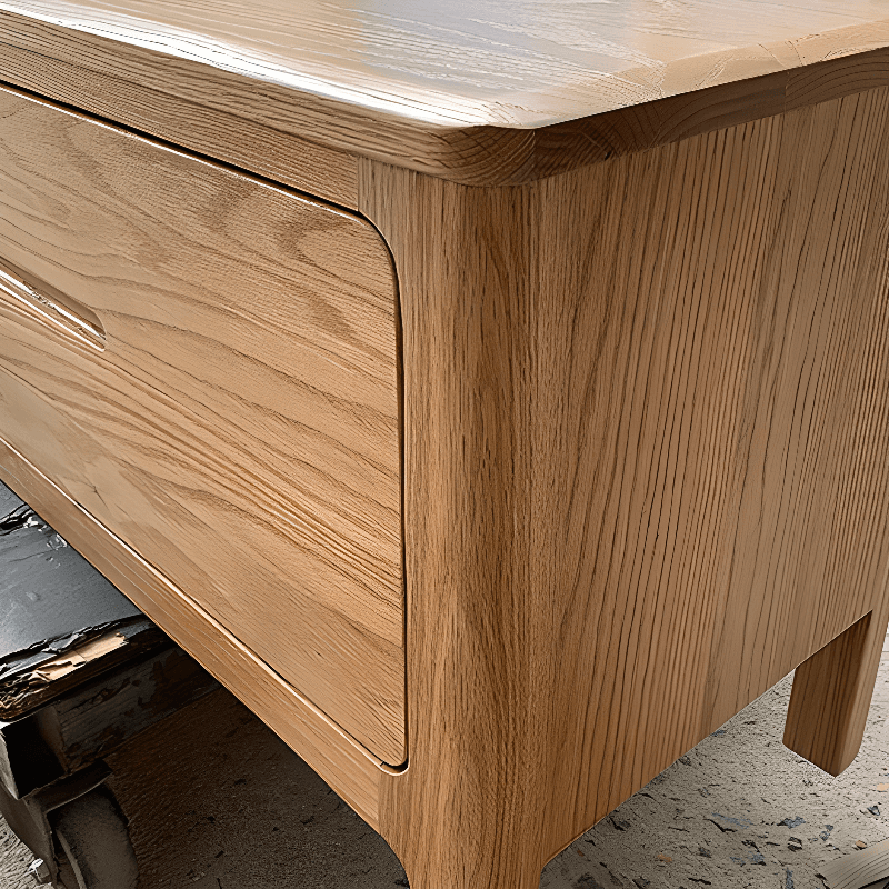 Modern Real Wood TV Stand with Shelf, 2 Drawers, 2 Cabinets, Cable Management, and Visible Storage - image 9