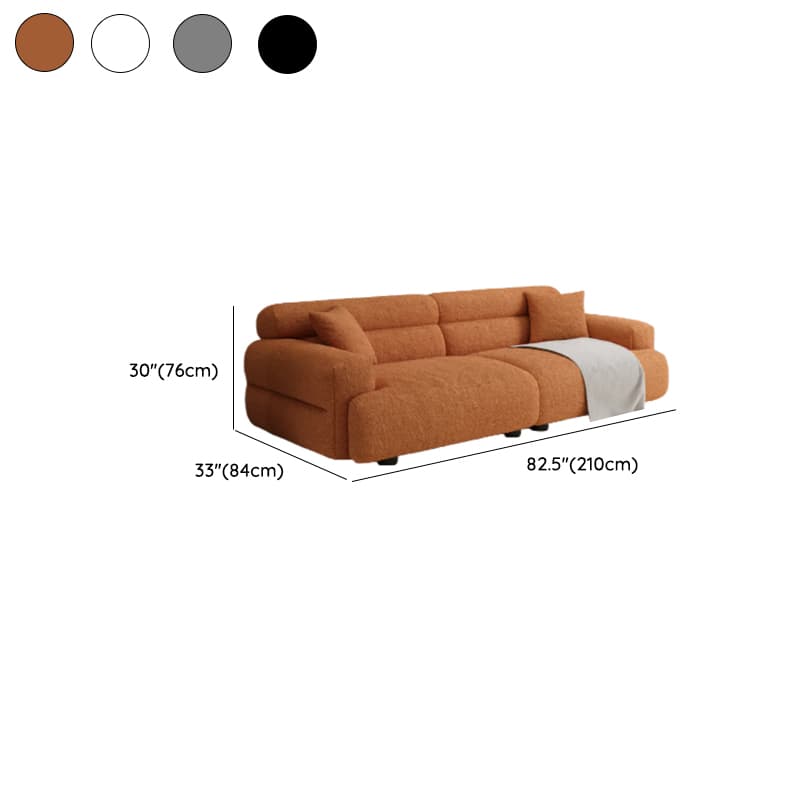 Modish Solid Color Scratch-durable Standard Sofa in Midnight Black/Mocha/Amber Color, Seats 3/2-seater with 2 Pillows - image 16