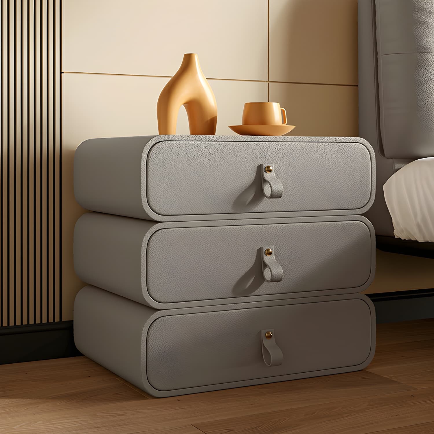 Modern Faux Leather Bachelor's Chest with Drawers in Narrow Size - image 11