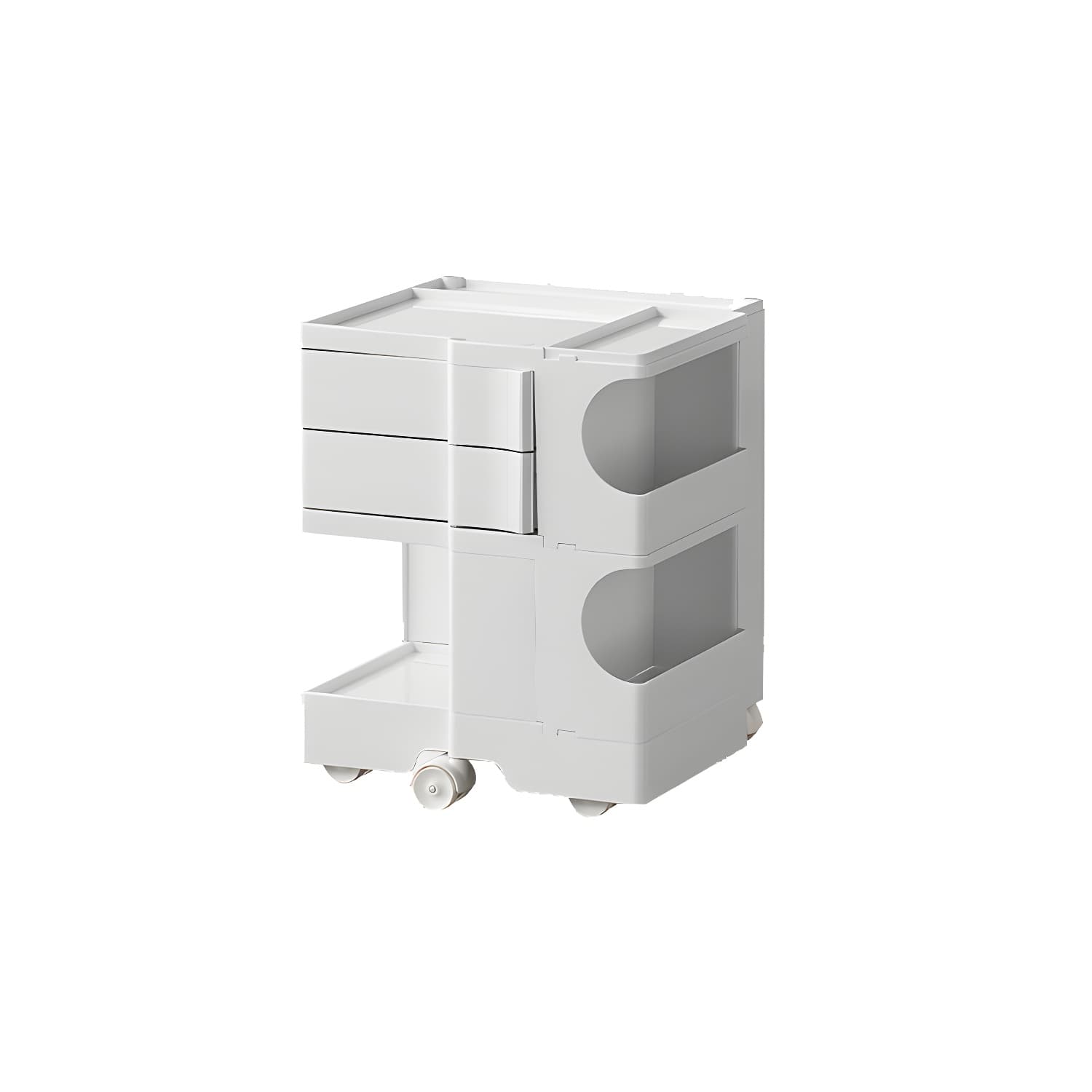 Modern Plastic Night Table Open Storage Night Stand with Wheels - image 8