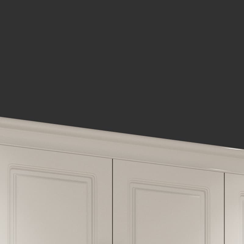 Art Deco Chalk Manufactured Wood Free Standing Interior Shelves Wardrobe with Soft Close Drawer and Hanging Rod - image 3