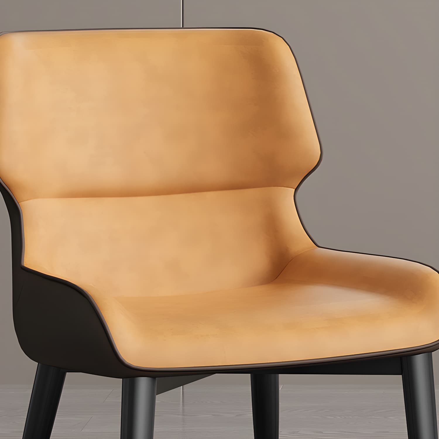 Contemporary Home Wingback Side Chair Matte Finish Leather Dining Chair - image 16