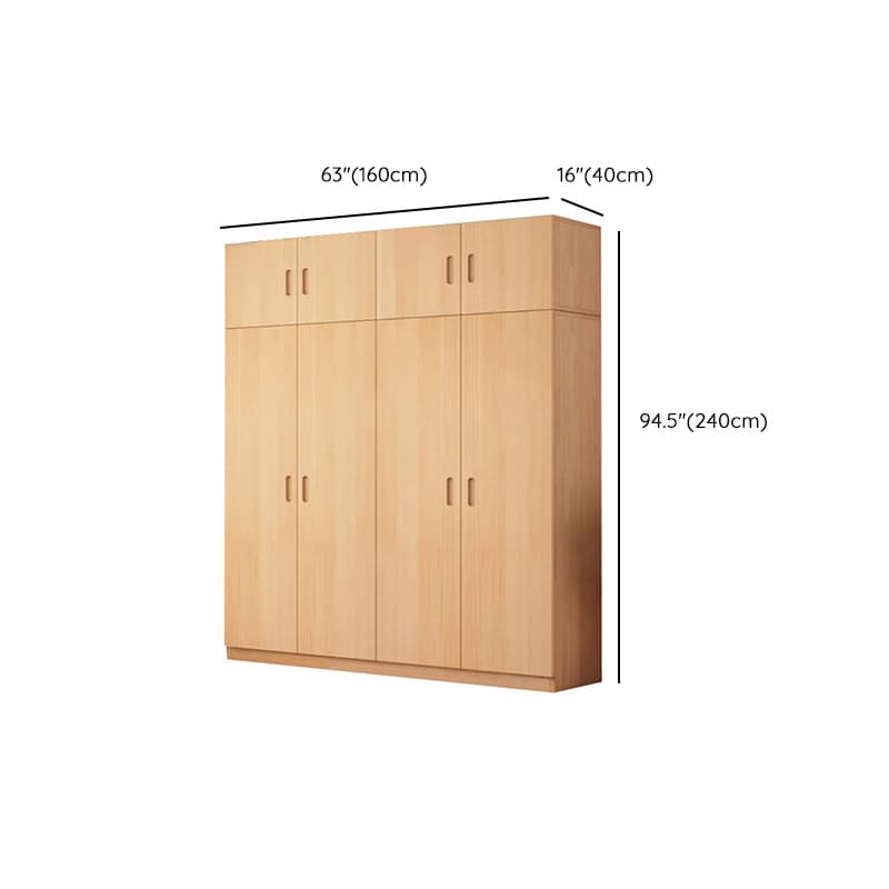 Freestanding Natural Wood Natural Wardrobe - image 41