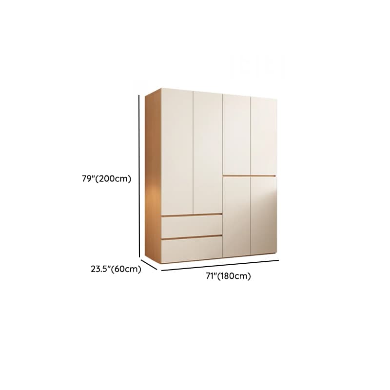 Chalk Modish Laminate Wardrobe Closet with Soft Close Drawer, Soft Close Door, Interior Shelves, and Clothing Rod - image 10