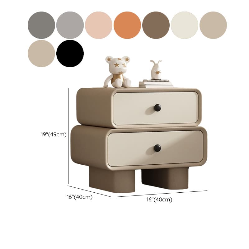 Contemporary Wood Nightstand with Drawer Storage and Faux Leather Countertop - image 15