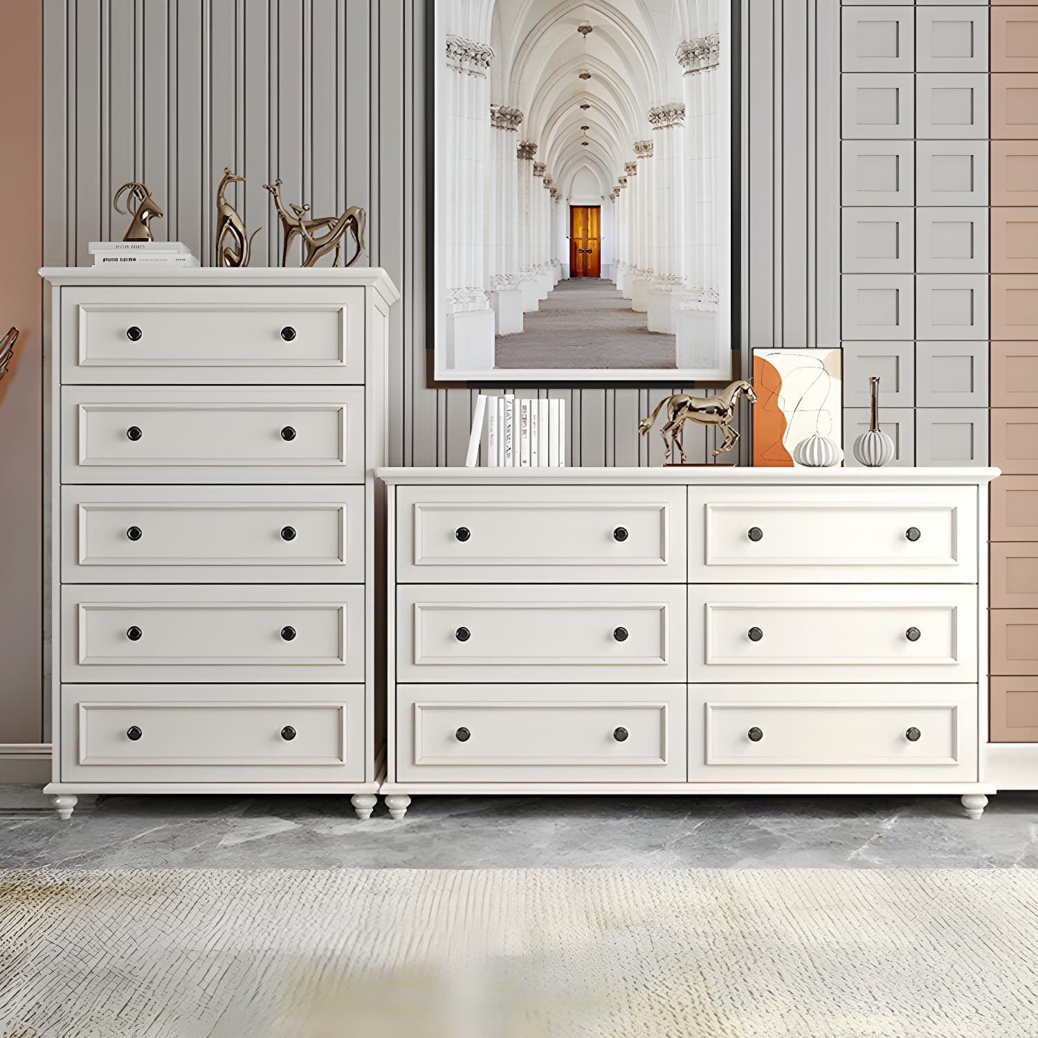 Solid Wood and Soft-Close Drawers Modern Chest with Wood Top - image 14