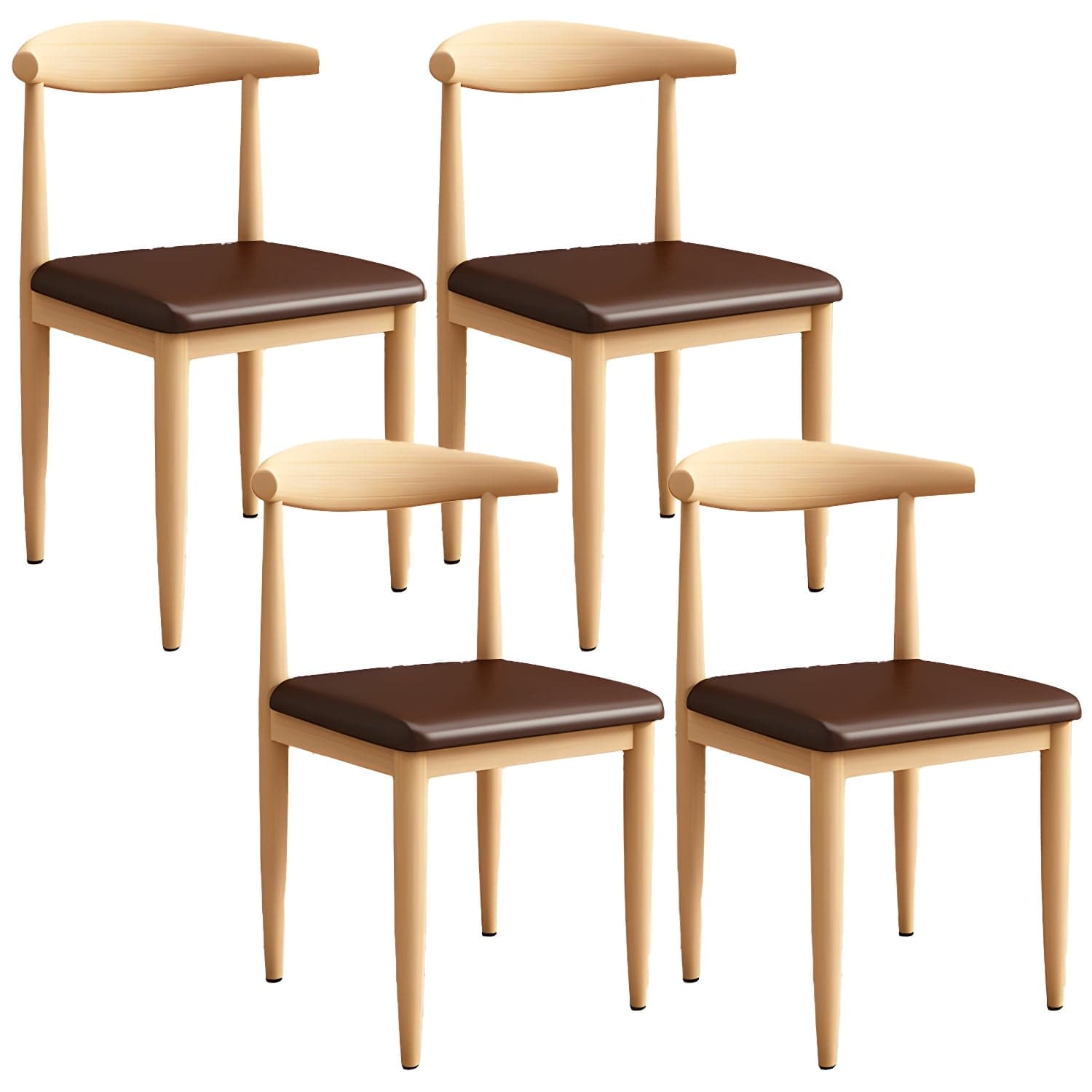 Modern Kitchen Dining Chairs Open Back Dining Chair with Metal Base - image 5