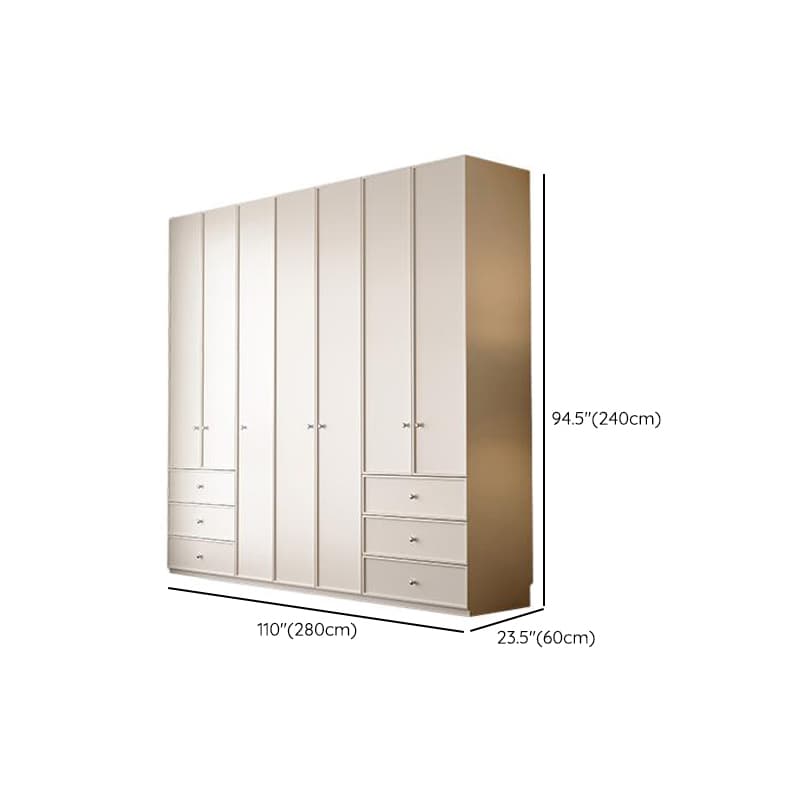 Chalk Modern Wooden Standalone Almirah with 3-Drawer/6-Drawer, Interior Shelves, and Hanging Rod - image 24