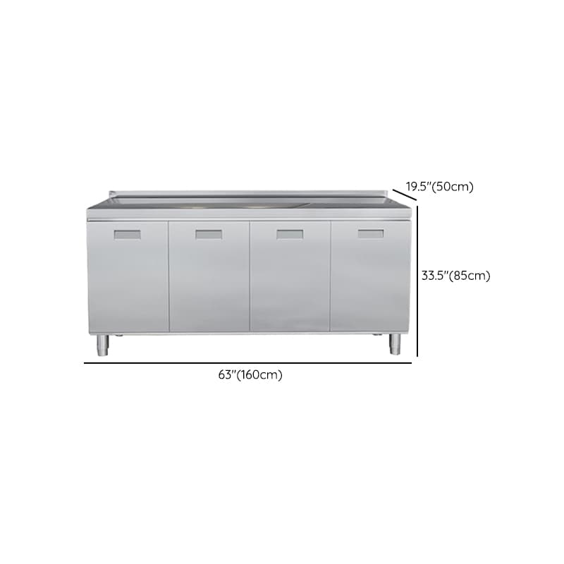 2 Shelves & 4 Doors/3 Doors/2 Doors Silver Metal Standard/Narrow Sideboard with Larder & Hutch - image 11
