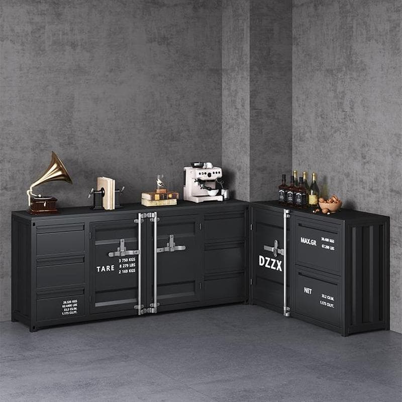 Industrial Metal Sideboard Credenza with Cabinets and Drawers - image 4
