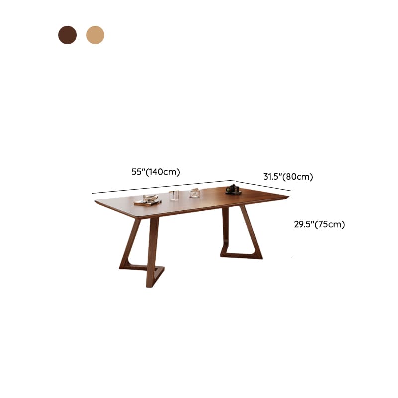 Wood Grain/Tan Simplistic Rectangular Lumber Fixed Dining Table for 6 People/for 4, Standard Table Height - image 15