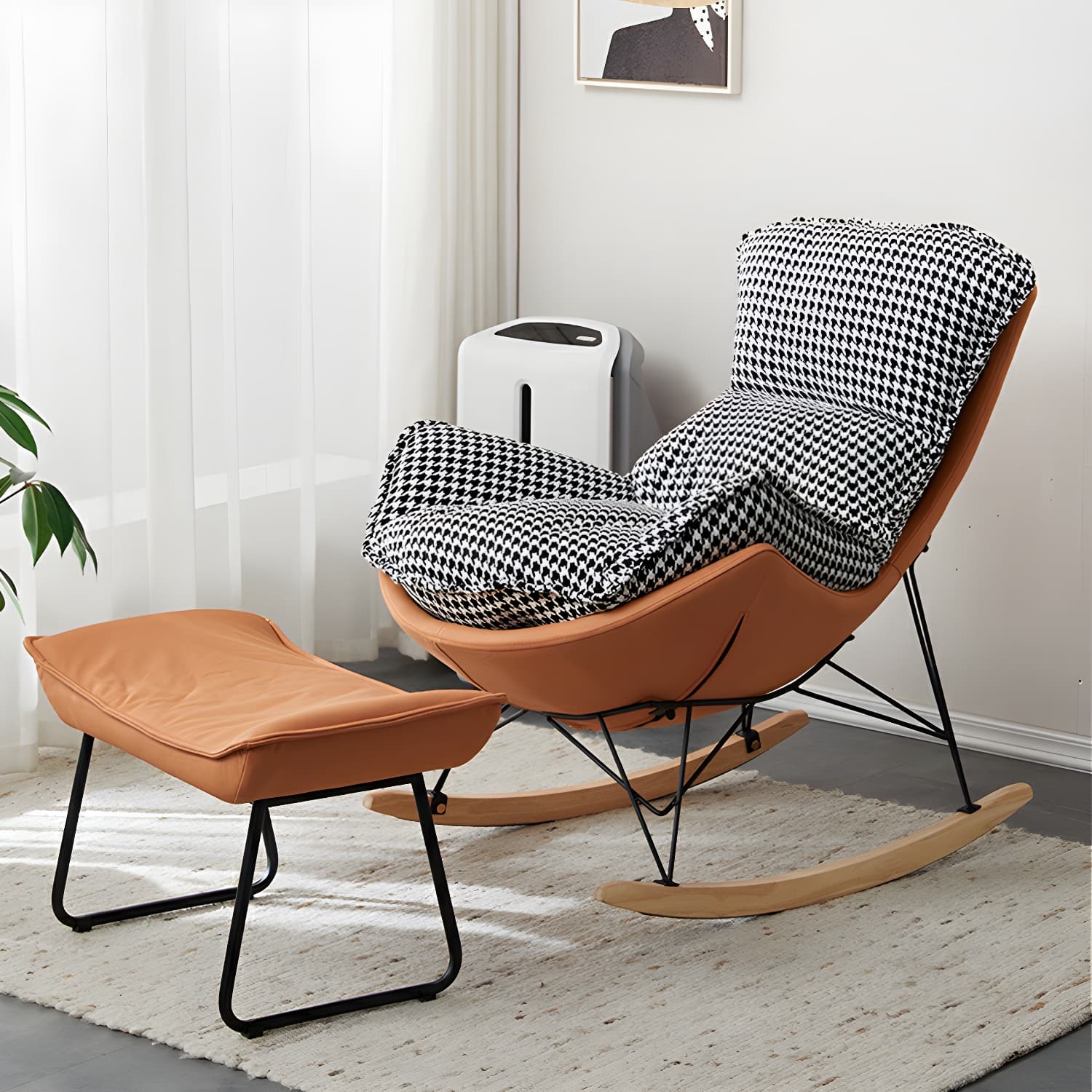 36" Wide Upholstered Removable Rocking Accent Chair with Light Legs - image 9