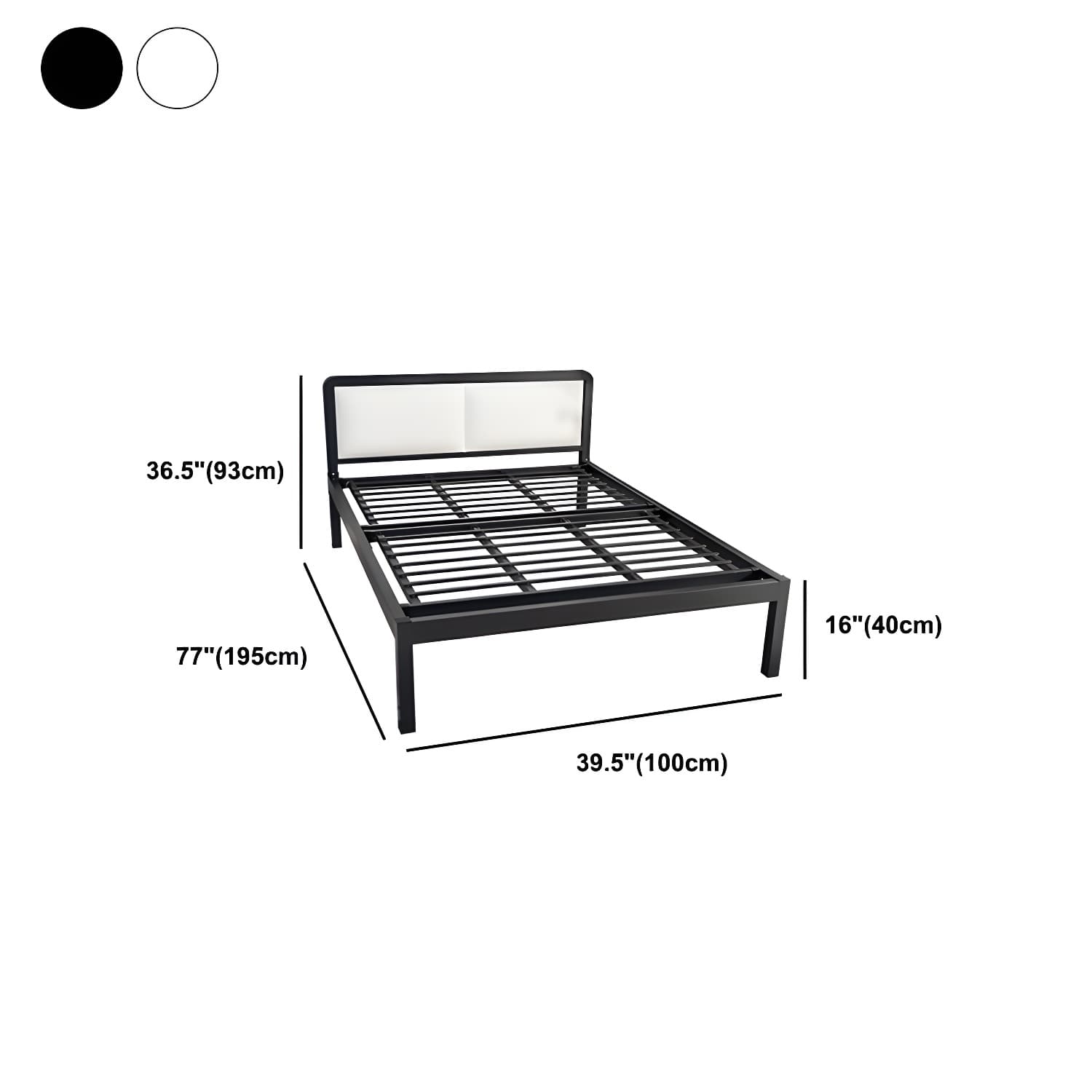 Slat Bed 36.61"H Adjustable Height with Open-Frame Upholstered Headboard - image 10