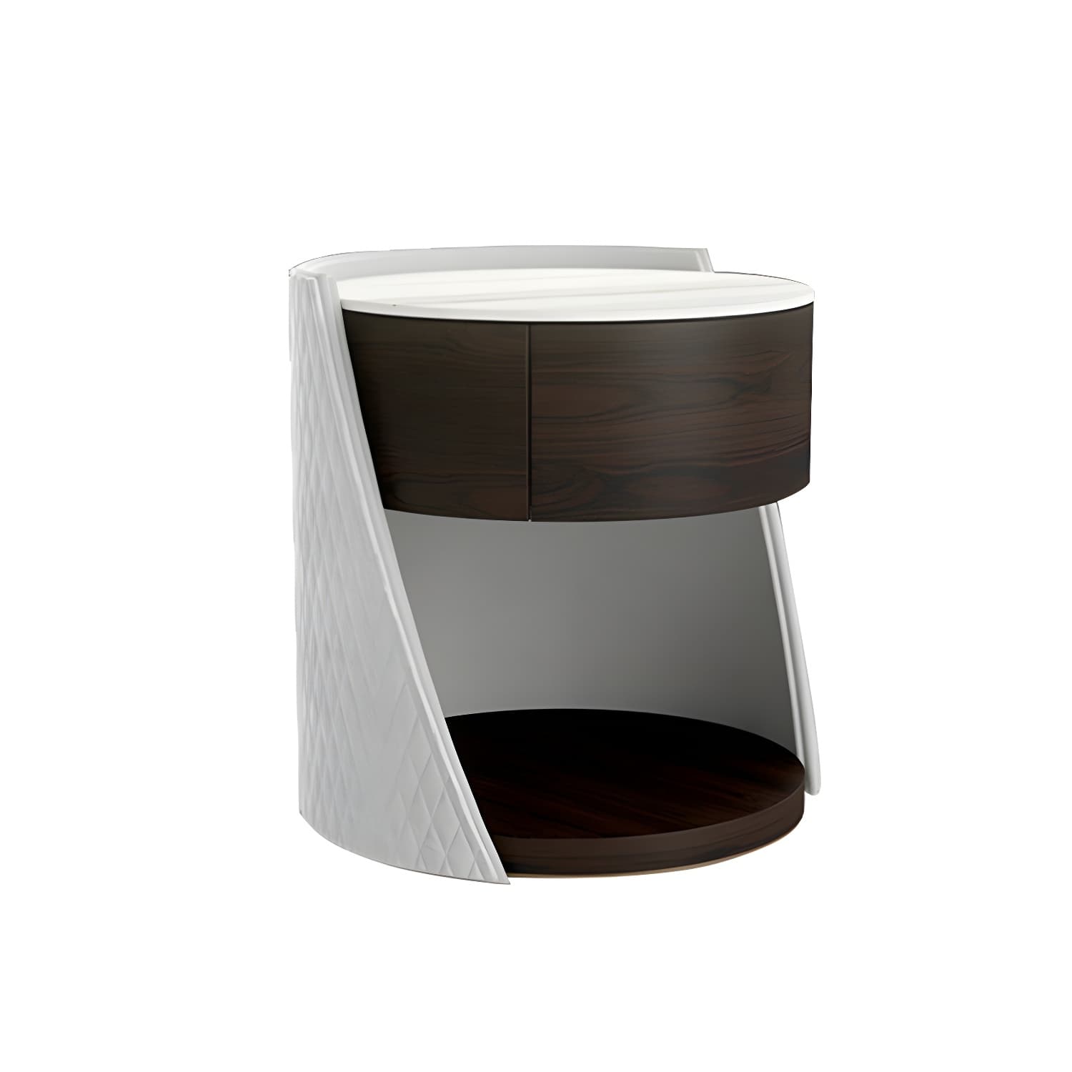 Faux Leather Nightstand 1 - Drawer Nightstand with Wood Accents - image 4