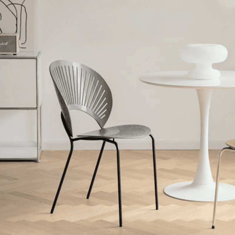 Dining Room Sturdy Side Chair with Outlined Frame and Foot Pads - image 3